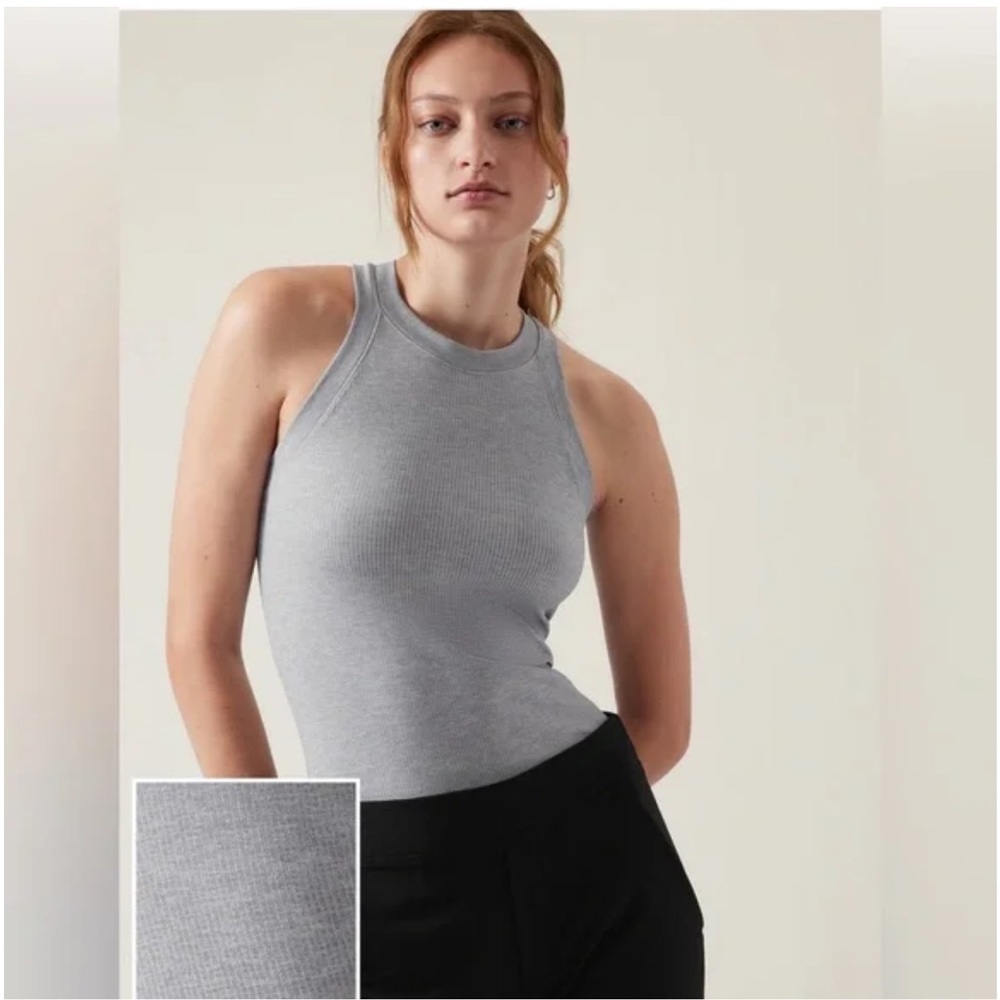Athleta Renew Seamless Racerback Tank - M - Heathered Gray